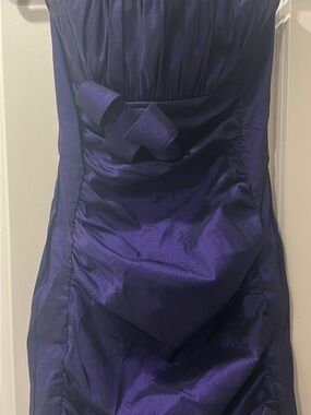 Jessica McClintock Strapless Evening Dress in Royal Purple